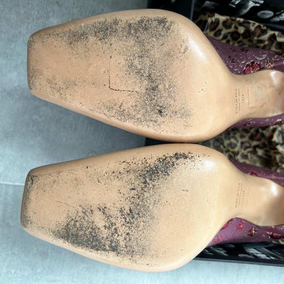 PRADA Purple Brocade Heels - Picture 8 of 8